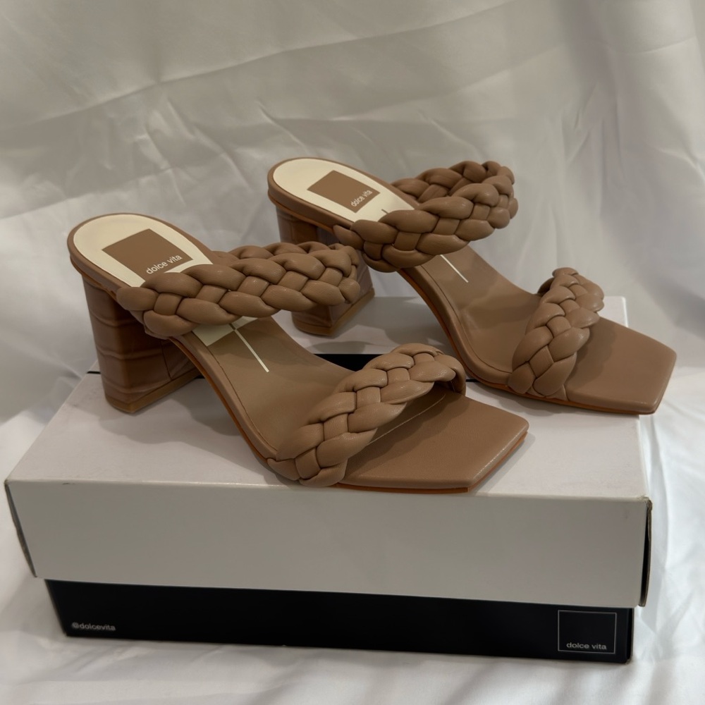 Dolce Vita Braided Brown Heeled Sandals